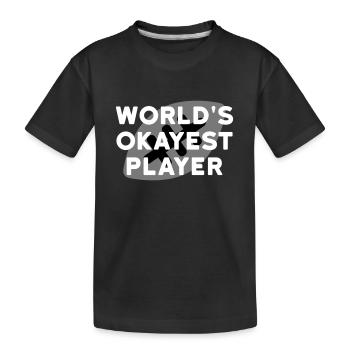 World's okayest player (Football im Hintergrund) - Kinder Premium Bio T-Shirt - Schwarz - Vorne