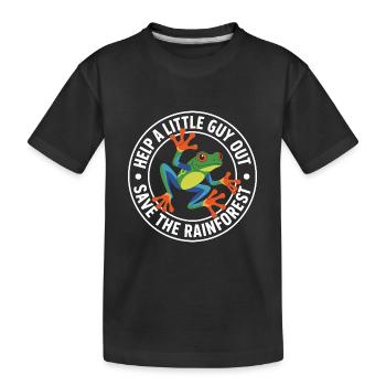 Sauvez la grenouille de la forêt tropicale - T-shirt bio Premium Enfant - noir - Devant
