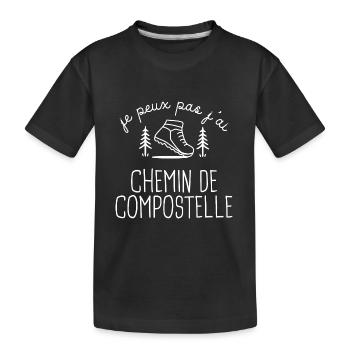 Randonnée Compostelle GR65 randonneur marcher - T-shirt bio Premium Enfant - noir - Devant