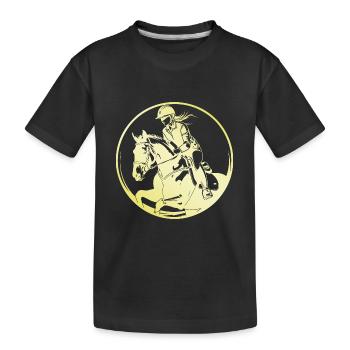 Cheval de selle femme - T-shirt bio Premium Enfant - noir - Devant