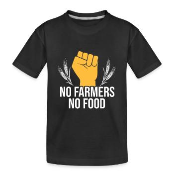 Keine Landwirte, keine Landwirte, die Nahrungsmittel unterstützen - Kinder Premium Bio T-Shirt - Schwarz - Vorne