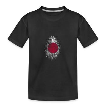 Japan Flagge Fingerabdruck Nationalfarben - Kinder Premium Bio T-Shirt - Schwarz - Vorne