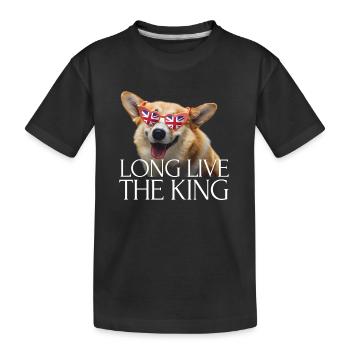 Britischer König Krönung Charles England Flagge - Kinder Premium Bio T-Shirt - Schwarz - Vorne