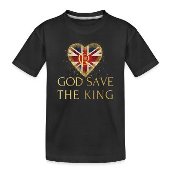 Britischer König Krönung Charles England Flagge - Kinder Premium Bio T-Shirt - Schwarz - Vorne