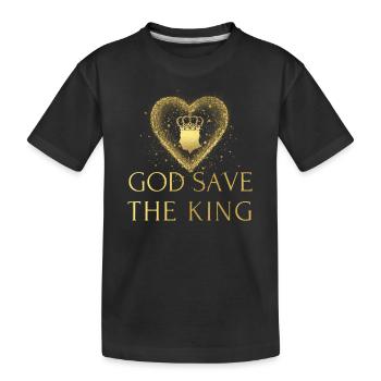 Britischer König Krönung Charles England Flagge - Kinder Premium Bio T-Shirt - Schwarz - Vorne