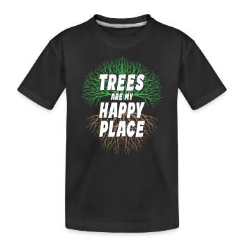 Les arbres sont mon lieu de bonheur - T-shirt bio Premium Enfant - noir - Devant
