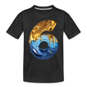 NO. 6 NUMBER 6 COOL 6TH BIRTHDAY - Kids' Premium Organic T-Shirt - black - Front