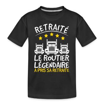 Gift Retraite pour Routier Papa Chauffeur Retraité - T-shirt bio Premium Enfant - noir - Devant