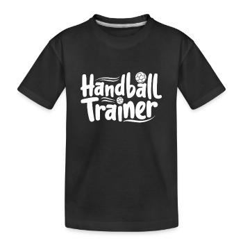 Handballtrainer-Geschenk Taktik Motivation - Kinder Premium Bio T-Shirt - Schwarz - Vorne
