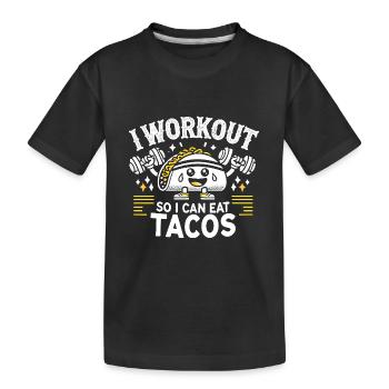 Ich trainiere, damit ich Tacos essen kann - Kinder Premium Bio T-Shirt - Schwarz - Vorne