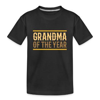 Grandma of the year (Linien) - Kinder Premium Bio T-Shirt - Schwarz - Vorne