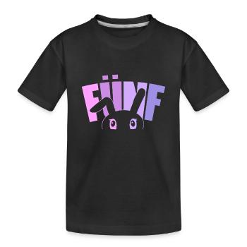5. Geburtstag Mädchen 5 Jahre alt Hase Häschen - Kinder Premium Bio T-Shirt - Schwarz - Vorne