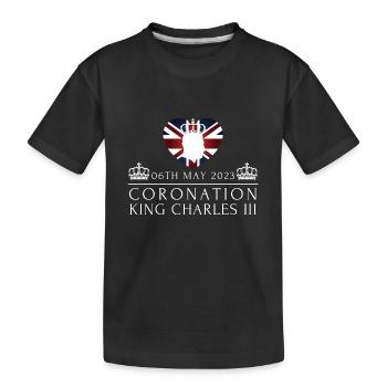 Britischer König Krönung Charles England Flagge - Kinder Premium Bio T-Shirt - Schwarz - Vorne
