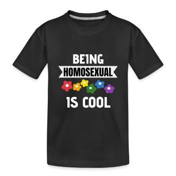 Homosexuell sein ist cool Gay Pride Geschenk LGBTQ - Kinder Premium Bio T-Shirt - Schwarz - Vorne