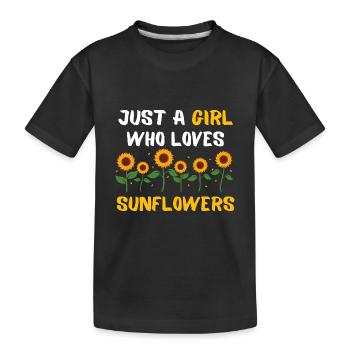 Fleurs de jardin Flower Girl Cadeau Tournesol - T-shirt bio Premium Enfant - noir - Devant
