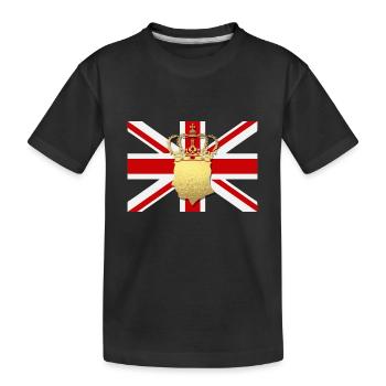 Britischer König Krönung Charles England Flagge - Kinder Premium Bio T-Shirt - Schwarz - Vorne