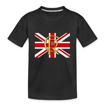 Britischer König Krönung Charles England Flagge - Kinder Premium Bio T-Shirt - Schwarz - Vorne