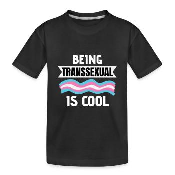Drapeau transgenre Cadeau LGBTQ Transsexuel - T-shirt bio Premium Enfant - noir - Devant