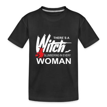 Halloween Witch Costume - Kids' Premium Organic T-Shirt - black - Front