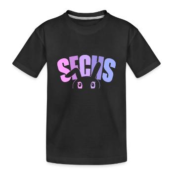 6. Geburtstag Mädchen 6 Jahre alt Hase Häschen - Kinder Premium Bio T-Shirt - Schwarz - Vorne