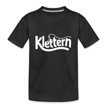 Klettern Fanartikel Wandern Bouldern Geschenk - Kinder Premium Bio T-Shirt - Schwarz - Vorne