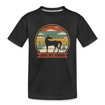 I love my horse in vintage - Kids' Premium Organic T-Shirt - black - Front