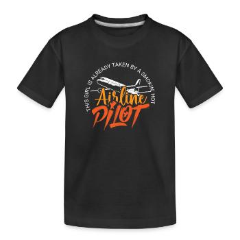 Pilote Capitaine Pilote Planeur - T-shirt bio Premium Enfant - noir - Devant
