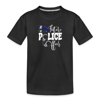Un policier présente un agent d’application de la loi de la police - T-shirt bio Premium Enfant - noir - Devant