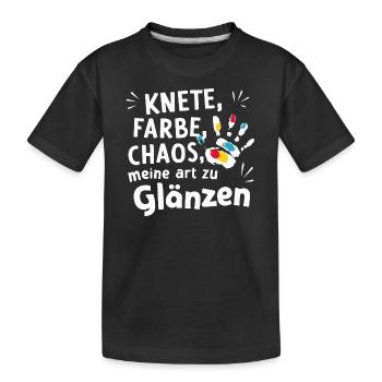 Kita-Knete-Chaos Glanz für Betreuerin Farbspaß - Kinder Premium Bio T-Shirt - Schwarz - Vorne