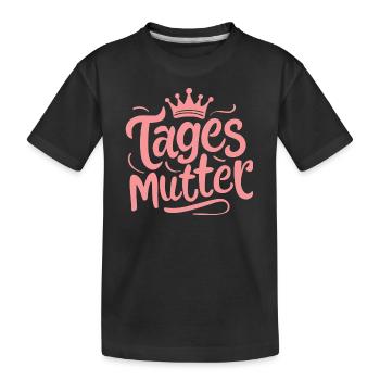 Tagesmutter Danke Liebe Anerkennung Herz - Kinder Premium Bio T-Shirt - Schwarz - Vorne