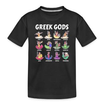 Greek Mythology Gods - Ancient Gods of Greece - Kids' Premium Organic T-Shirt - black - Front