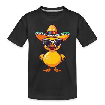 Ente Lustig Sombrero - Kinder Premium Bio T-Shirt - Schwarz - Vorne