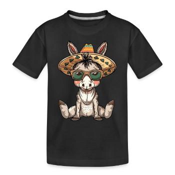 Âne Drôle Sombrero - T-shirt bio Premium Enfant - noir - Devant