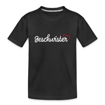 Geschwister - Kinder Premium Bio T-Shirt - Schwarz - Vorne