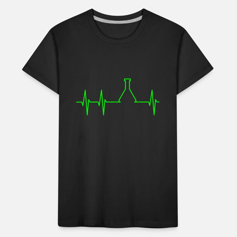 ECG and Erlenmeyer flask Kids' Premium Organic T-Shirt