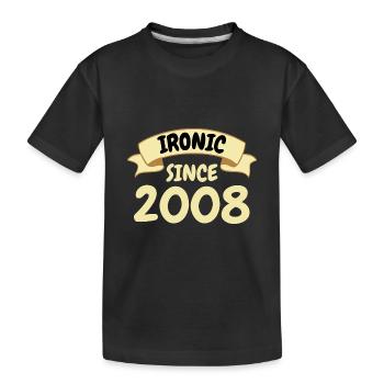 Cadeau d’anniversaire de 15 ans ironique depuis 2008 - T-shirt bio Premium Enfant - noir - Devant