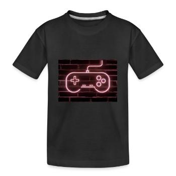 Neon Gaming Controller für Gamer - Kinder Premium Bio T-Shirt - Schwarz - Vorne