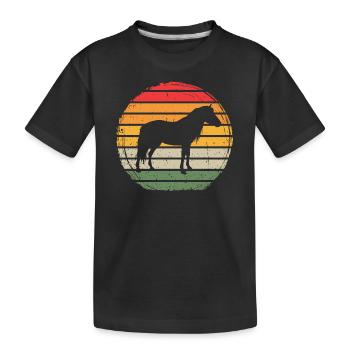 Horse Vintage - Kids' Premium Organic T-Shirt - black - Front
