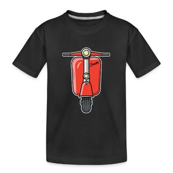 Scooter Motorroller Roller rot - Kinder Premium Bio T-Shirt - Schwarz - Vorne