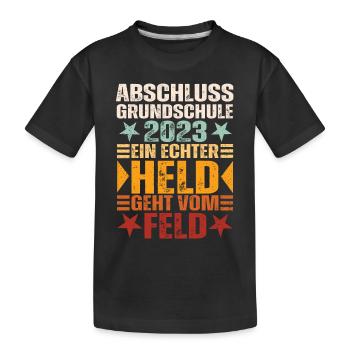 Schulabschluss 2023 Grundschule Absolvent Abgänger - Kinder Premium Bio T-Shirt - Schwarz - Vorne