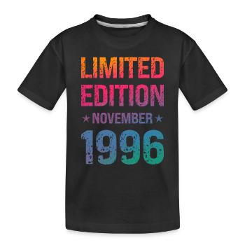 Fête d'anniversaire en édition limitée Vintage 1996 - T-shirt bio Premium Enfant - noir - Devant