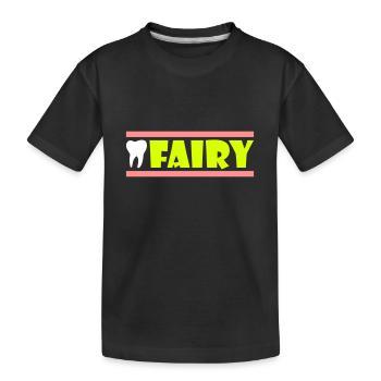 Tooth fairy (tooth, beam) - Kids' Premium Organic T-Shirt - black - Front