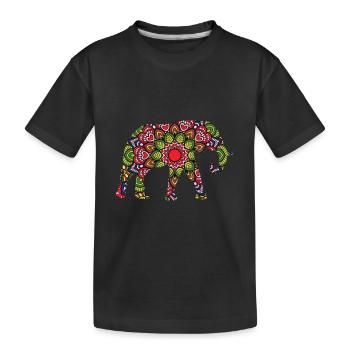 Thaïlande Éléphant Animal Cadeau Mandala Éléphant - T-shirt bio Premium Enfant - noir - Devant