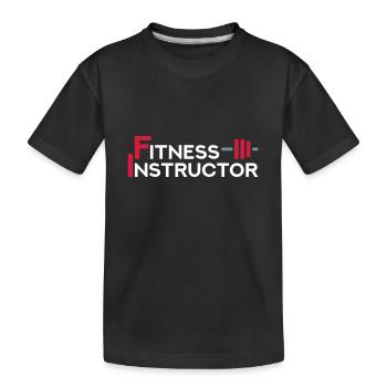 Fitness instructor (part of a dumbbell) - Kids' Premium Organic T-Shirt - black - Front
