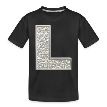 L, lettre, initiale, monogramme, - T-shirt bio Premium Enfant - noir - Devant