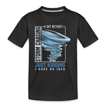 Sturmjäger Geschenkidee | Tornado Meteorologen - Kinder Premium Bio T-Shirt - Schwarz - Vorne