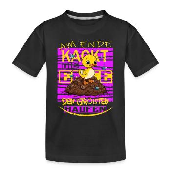 Duck poops ! - Kids' Premium Organic T-Shirt - black - Front