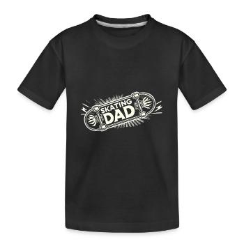 Schlittschuhlaufender Vater - Kinder Premium Bio T-Shirt - Schwarz - Vorne