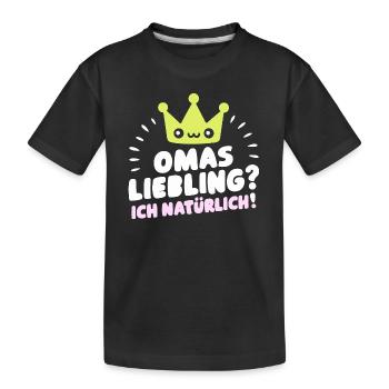 Omas Liebling Enkel Shirt Tasse Poster Idee - Kinder Premium Bio T-Shirt - Schwarz - Vorne