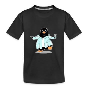 Penguin comic scientist chimie biologie - T-shirt bio Premium Enfant - noir - Devant
